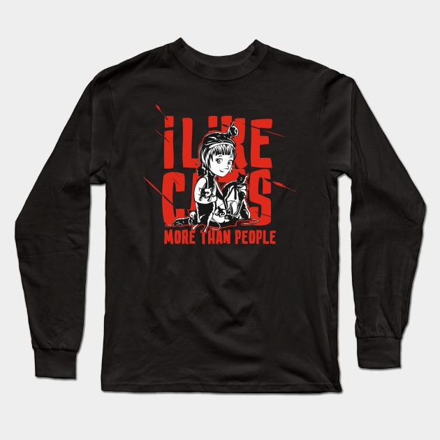 I Like Cats Long Sleeve T-Shirt by Whatastory